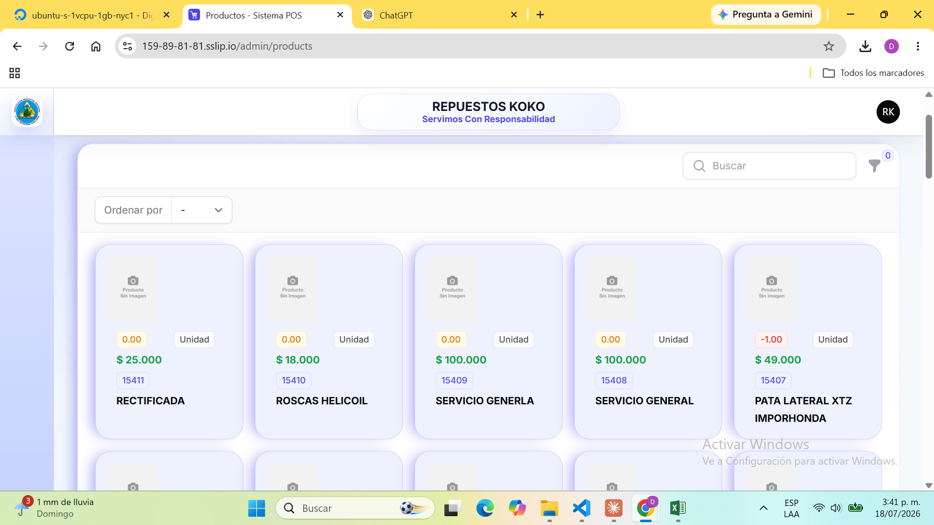 Listado de Productos